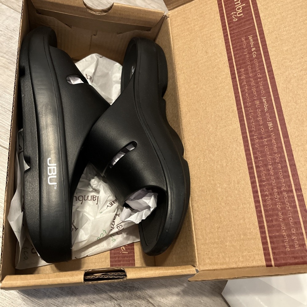 JBU Women Dover Recovery Slides in Black Size 10 NIB - Picture 5 of 5